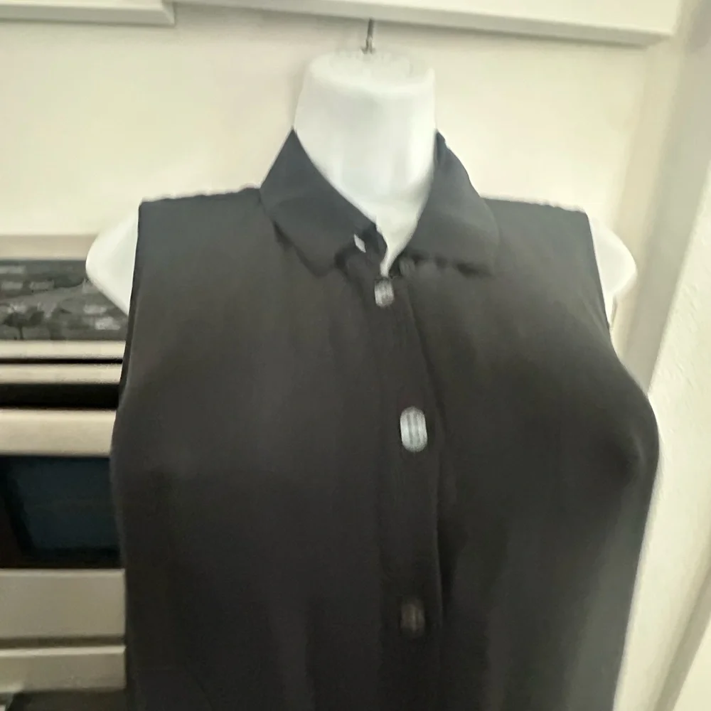 New 100% Silk Haute Hippie Chic Black Button-Up Jumpsuit - Picture 3 of 9